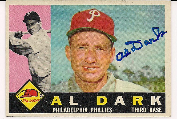 Autographed AL DARK 1960 Topps Card
