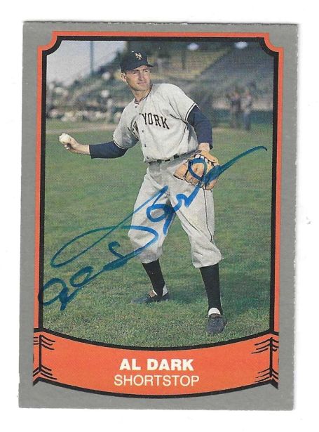 Autographed AL DARK New York Giants 1988 Pacific Legends Card #28
