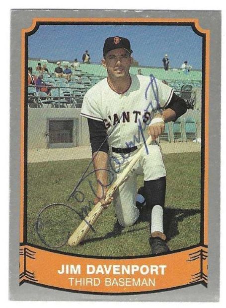 Signed JIM DAVENPORT San Francisco Giants 1989 Pacific Legends Card