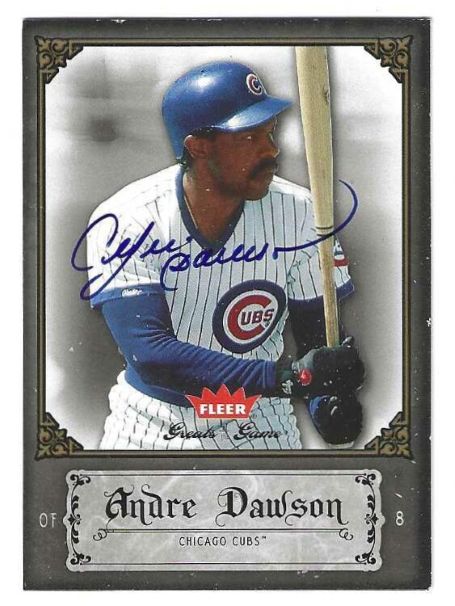 Autographed ANDRE DAWSON Chicago Cubs 2006 FLEER GREATS of the GAME CARD