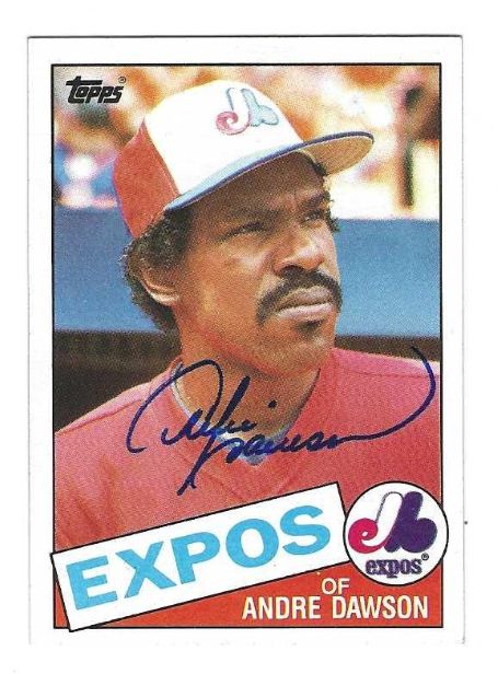 Autographed ANDRE DAWSON Montreal Expos 1985 Topps Card