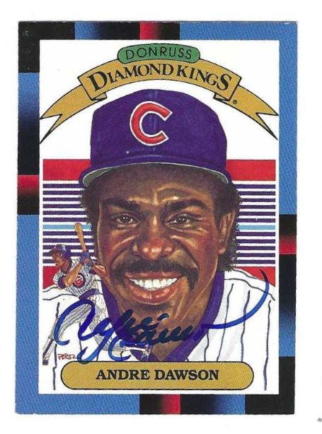 Autographed ANDRE DAWSON Chicago Cubs 1988 Donruss Diamond King