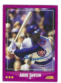 Autographed ANDRE DAWSON Chicago Cubs 1988 Score Card