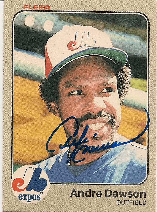Autographed ANDRE DAWSON Montreal Expos 1983 Fleer Card