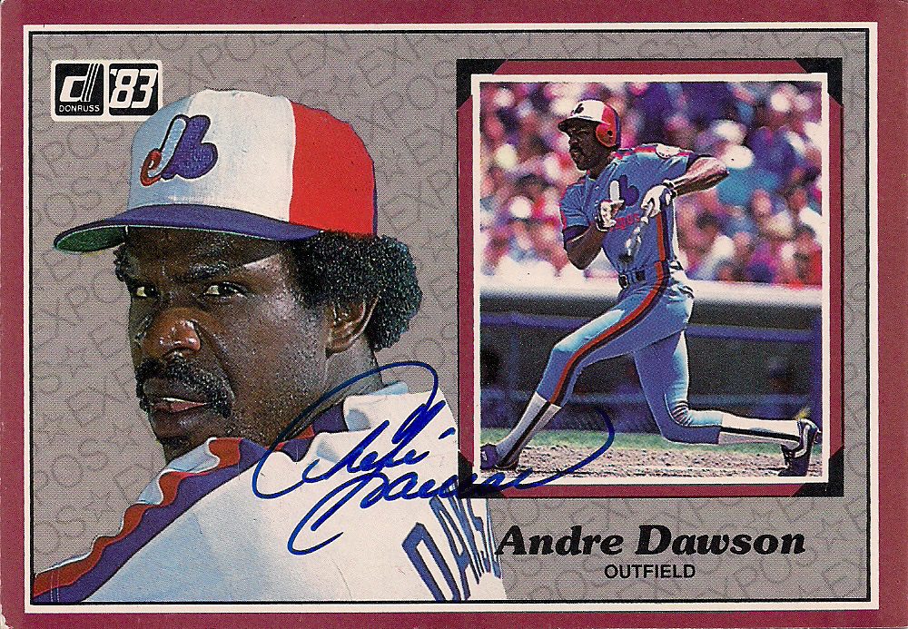 Autographed 1983 Andre Dawson Donruss Action All Star Card