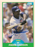 Autographed ANDRE DAWSON Chicago Cubs 1989 Score Card