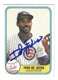 Autographed IVAN DEJESUS Chicago Cubs 1981 Fleer Card
