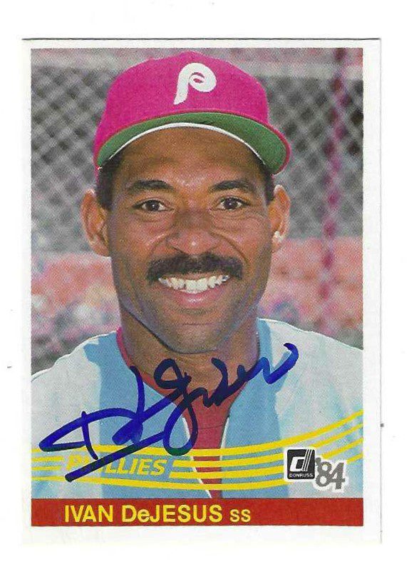 Autographed IVAN DEJESUS Philadelphia Phillies 1984 Donruss Card