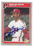 Autographed IVAN DEJESUS Philadelphia Phillies 1985 Fleer Card (Copy)