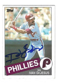 Autographed IVAN DEJESUS Philadelphia Phillies 1985 Topps Card