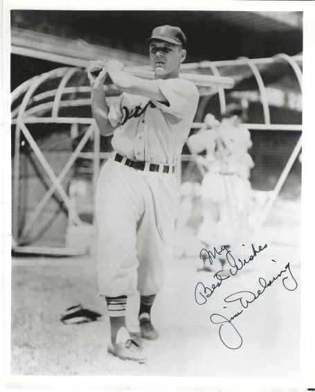 AUTOGRAPHED JIM DELSING 8X10 Detroit Tigers Photo