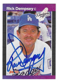 Autographed RICK DEMPSEY Los Angeles Dodgers 1989 Donruss Card