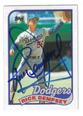 Autographed RICK DEMPSEY Los Angeles Dodgers 1989 Topps Card