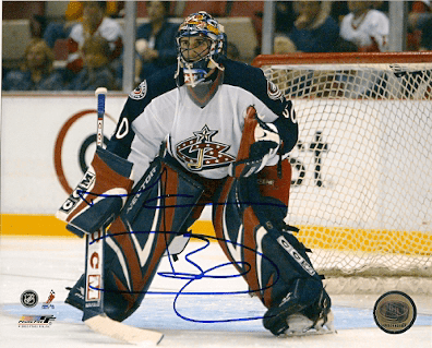 Autographed MARC DENIS 8X10 Blue Jackets Photo