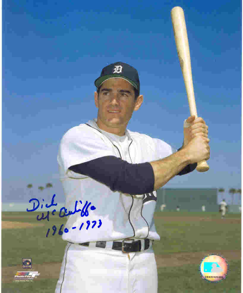 AUTOGRAPHED  DICK McAULIFFE 8x10 Detroit Tigers Photo