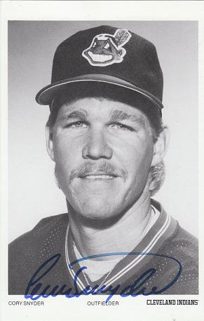 SIGNED Team Issued Postcard CORY SNYDER Cleveland Indians