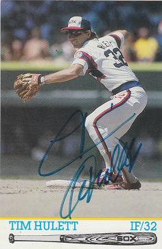 SIGNED 1986 Team Issued card TIM HULETT White Sox