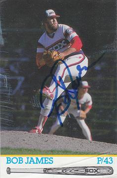 SIGNED 1986 Team Issued card BOB JAMES White Sox