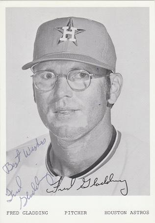 SIGNED Postcard FRED GLADDING Houston Astros