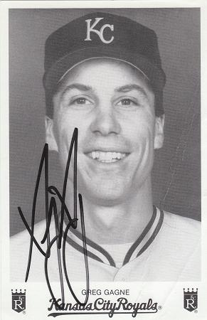 SIGNED Team Issued postcard GREG GAGNE KC Royals
