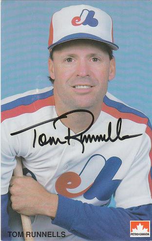 SIGNED Team Issued Postcard TOM RUNNELLS Montreal Expos