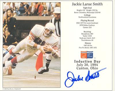 Autographed JACKIE SMITH St. Louis Cardinals 8x10 HOF Induction Day Photo Card