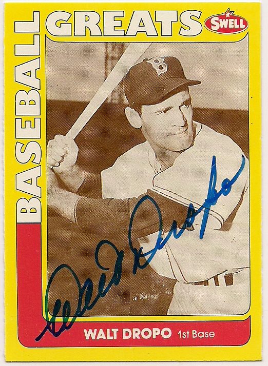 Autographed WALT DROPO 1991 Swell Baseball Great Card