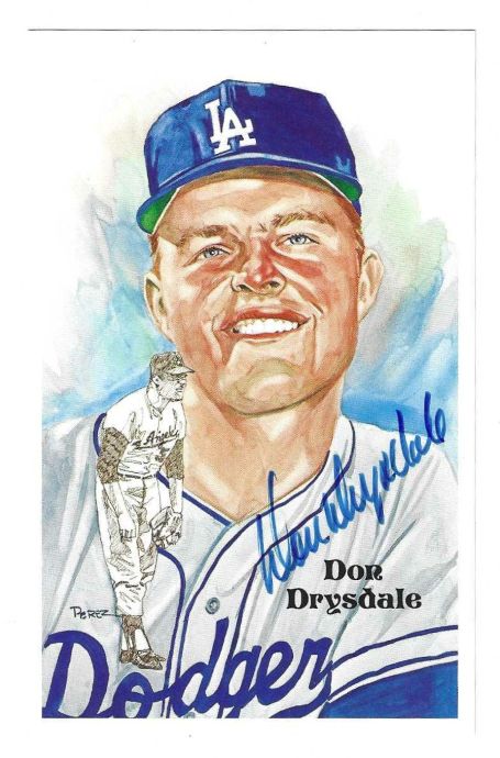 Autographed DON DRYSDALE Los Angeles Dodgers Perez-Steele Post Card
