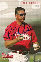 Autographed RICH DUBEE 2005 Phillies Post card