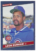 Autographed LEON DURHAM Chicago Cubs 1986 Donruss Card