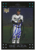 Autographed ALEJANDRO DE AZA Florida Marlins 2007 Topps Chrome Card