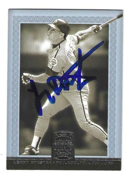 Autographed LENNY DYKSTRA Philadelphia Phillies 2005 Donruss Greats Card