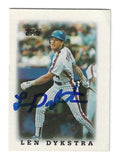 Autographed LENNY DYKSTRA New York Mets 1988 Topps Leaders Mini card