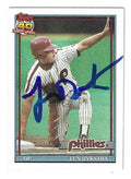 Autographed LENNY DYKSTRA Philadelphia Phillies 1991 Topps Card