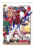 Autographed LENNY DYKSTRA Philadelphia Phillies 1992 Upper Deck Card