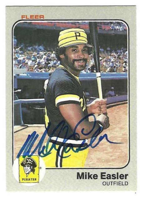 Autographed MIKE EASLER Pittsburgh Pirates 1983 Fleer Card
