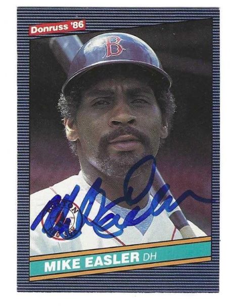 Autographed MIKE EASLER Boston Red Sox 1986 Donruss Card