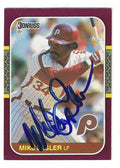 Autographed MIKE EASLER Philadelphia Phillies 1987 Donruss Openong Day