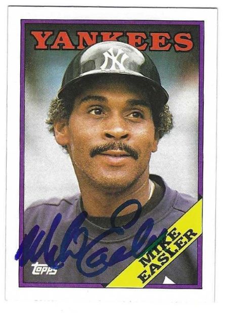 Autographed MIKE EASLER New York Yankees 1988 Topps Card
