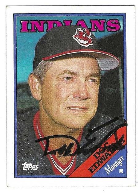 Autographed DOC EDWARDS Cleveland Indians 1988 Topps Card
