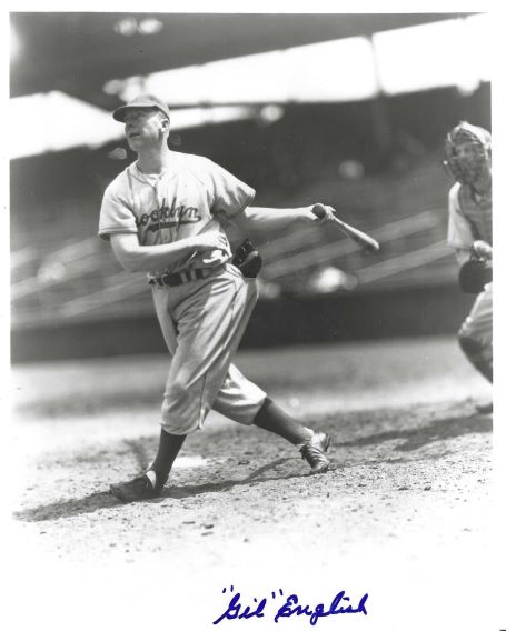 AUTOGRAPHED GIL ENGLISH 8X10 Brooklyn Dodgers photo