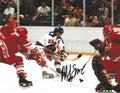 Autographed MIKE ERUZIONE 8X10 USA Hockey Photo - Gold Medal Winner