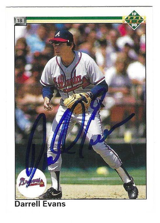 Autographed DARRELL EVANS Atlanta Braves 1990 Upper Deck Card