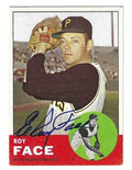 Autographed ELROY FACE Pittsburgh Pirates 1963 Topps Card