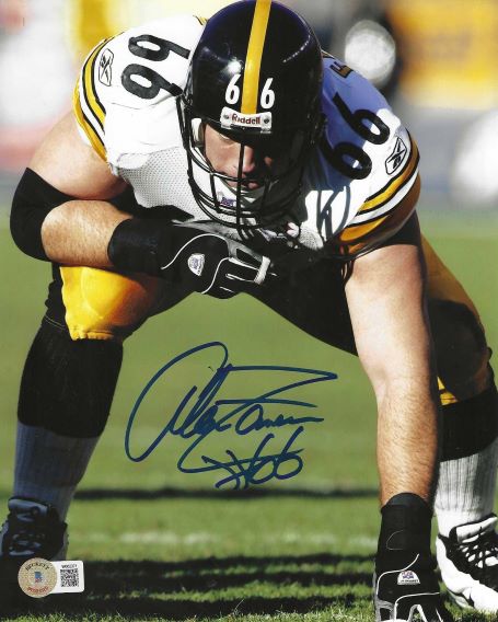 Autographed 8x10 Alan Faneca Pittsburgh Steelers photo Beckett Witness Hologram