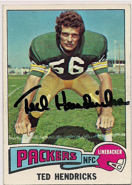TED HENDRICKS Autographed 1975 Topps Card