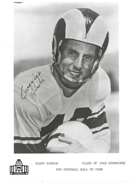 AUTOGRAPHED ELROY CRAZYLEGS HIRSCH  8x10 Los Angeles Rams Photo