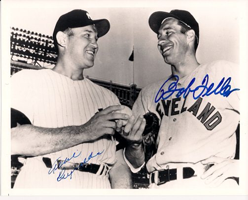 Autographed  BOB FELLER & ALLIE REYNOLDS 8X10 photo
