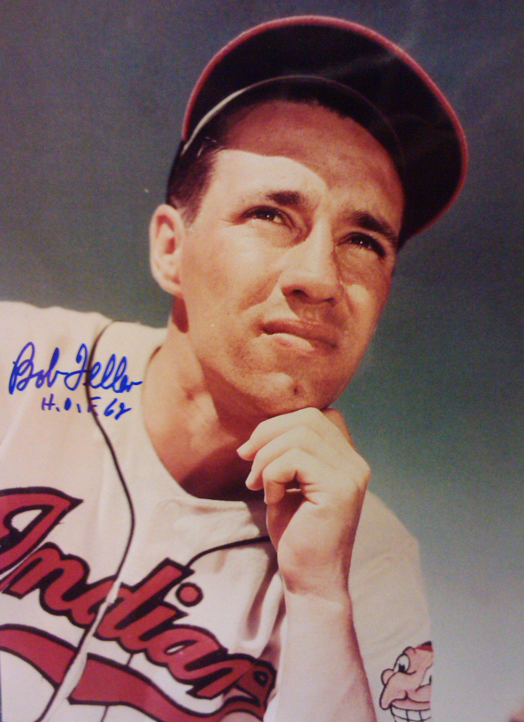 Autographed BOB FELLER 11 x14 Cleveland Indians Photo