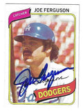 Autographed JOE FERGUSON Los Angeles Dodgers 1980 Topps Card